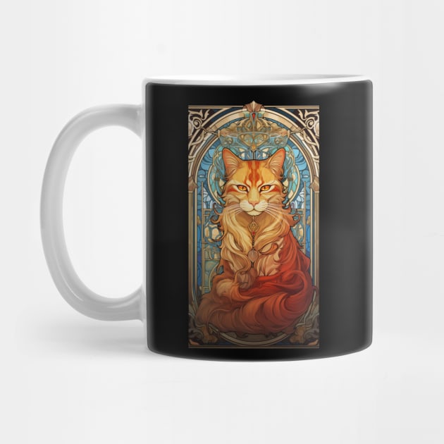 Tangerine Tabby Art Nouveau by Suztv